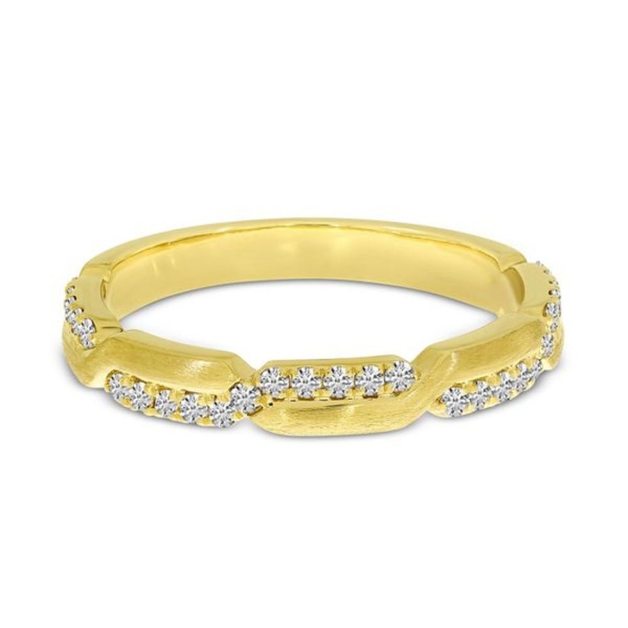 Colored Stone Jewelry Color Merchants | 14K Yellow Gold Diamond Alternating Gold Band Ring