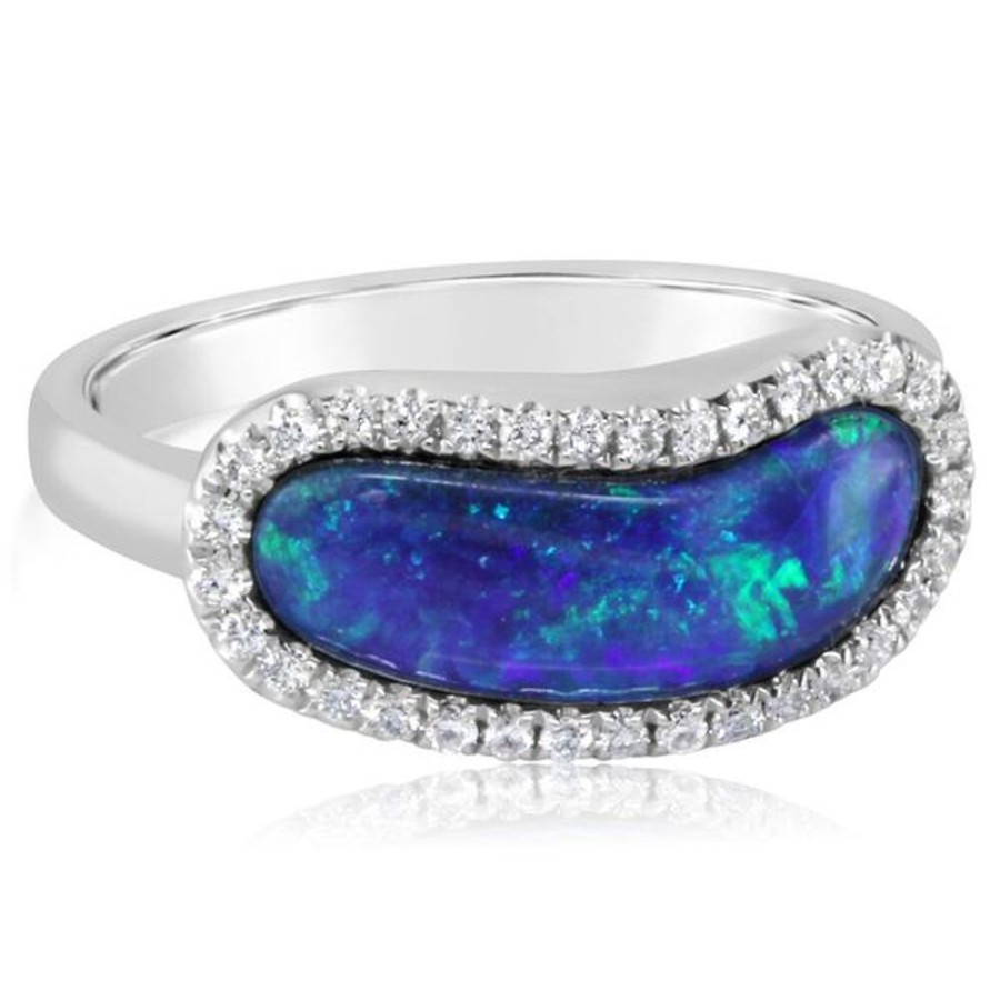 Colored Stone Jewelry Parle | White Gold Opal Doublet Ring