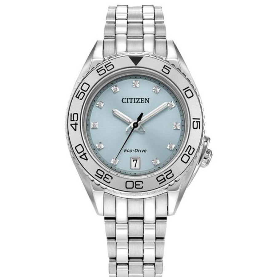 Watches Citizen | Citizen Eco-Drive Sport Luxury Carson Ladies Stainless Steel