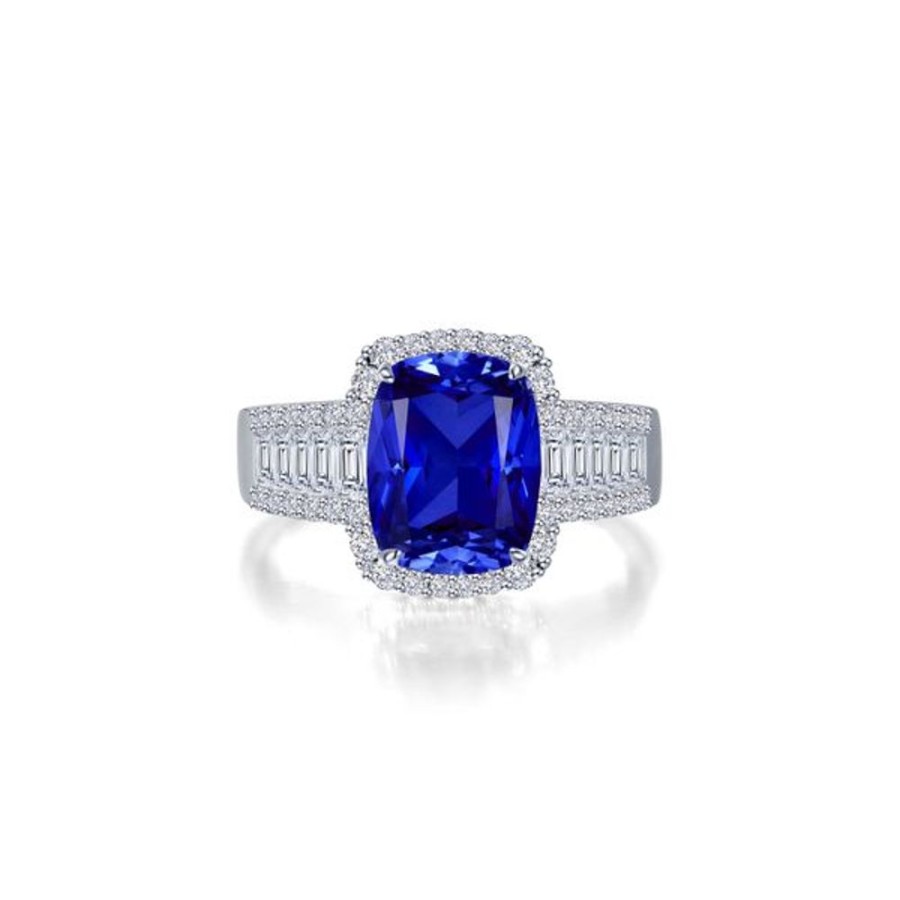 Silver Jewelry Lafonn | 5.55 Ctw Fancy Lab-Grown Sapphire Halo Ring