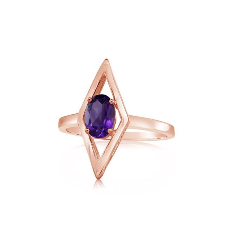 Colored Stone Jewelry Parle | Rose Gold Amethyst Ring