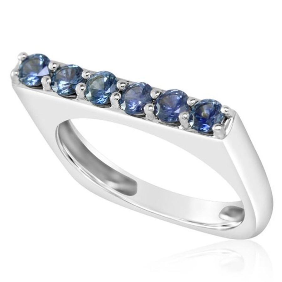 Colored Stone Jewelry Parle | White Gold Sapphire Ring