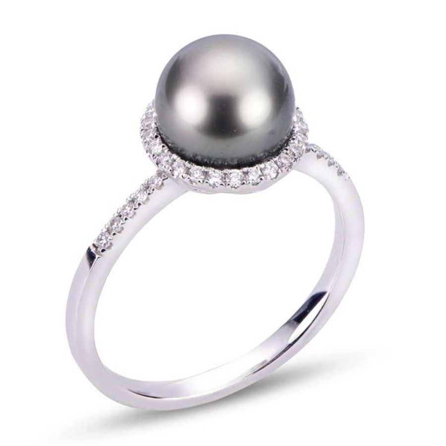 Pearl Jewelry Imperial Pearls | 14Kt White Gold Tahitian Pearl Ring