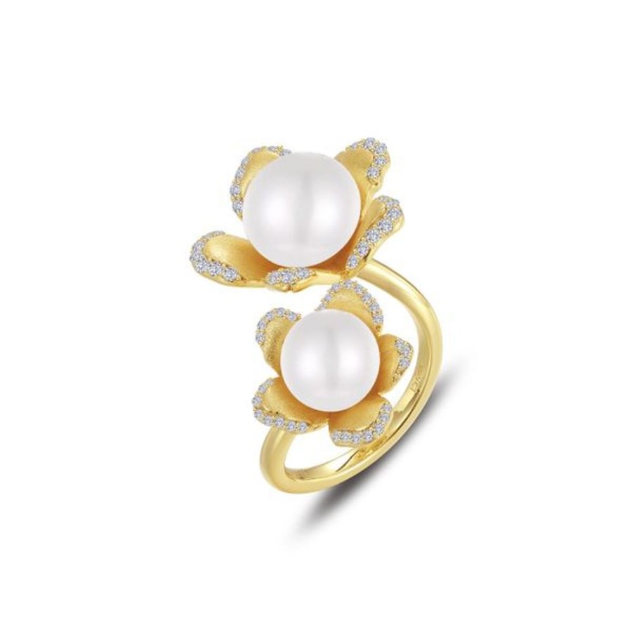 Silver Jewelry Lafonn | Cultured Freshwater Pearl Flower Open Ring