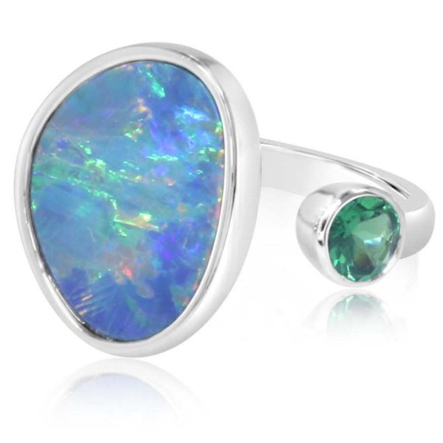 Colored Stone Jewelry Parle | White Gold Opal Doublet Ring