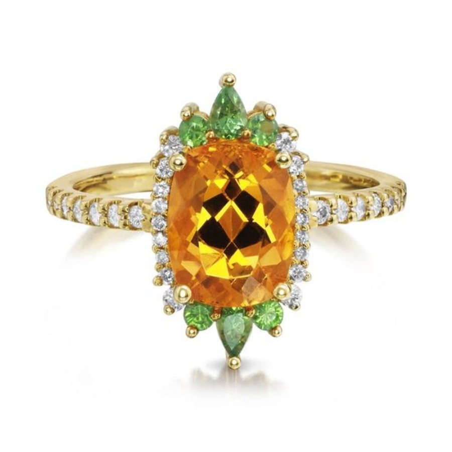 Colored Stone Jewelry Parle | Yellow Gold Mandarin Garnet Spessartite Ring