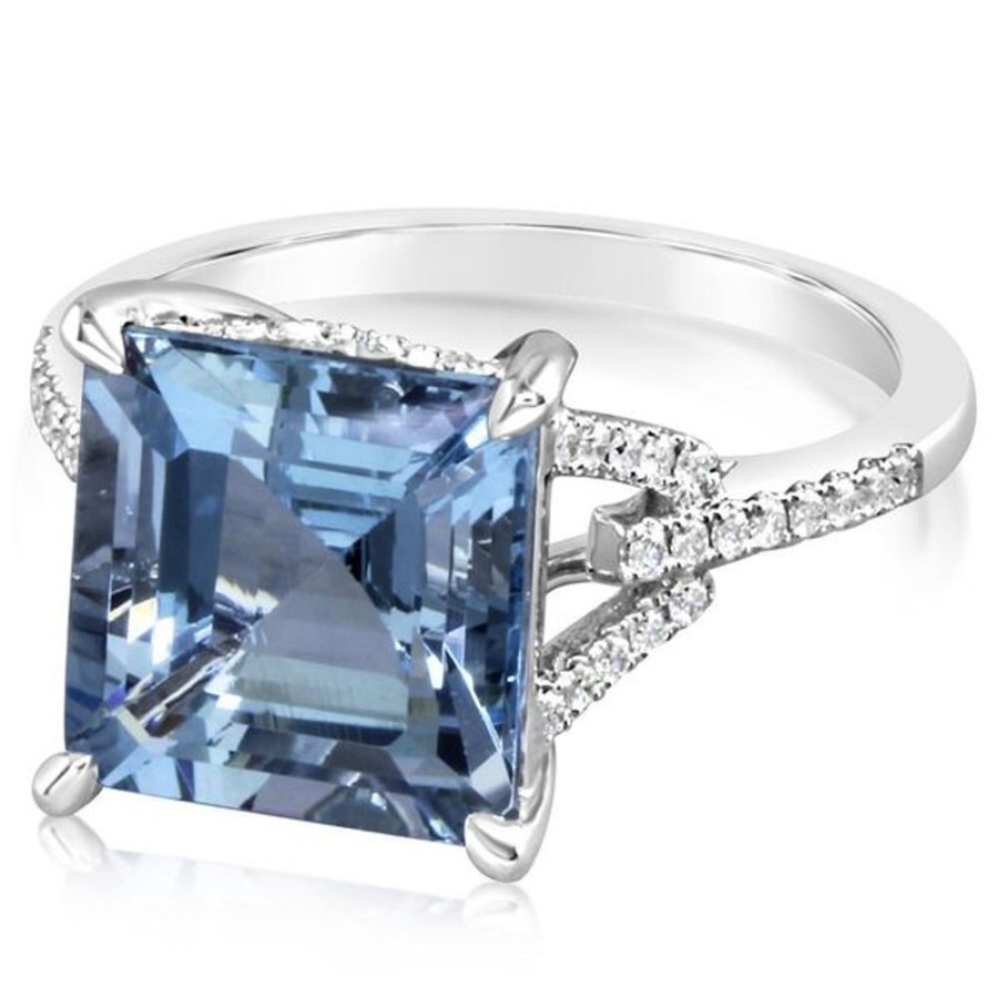 Colored Stone Jewelry Parle | White Gold Aquamarine Ring