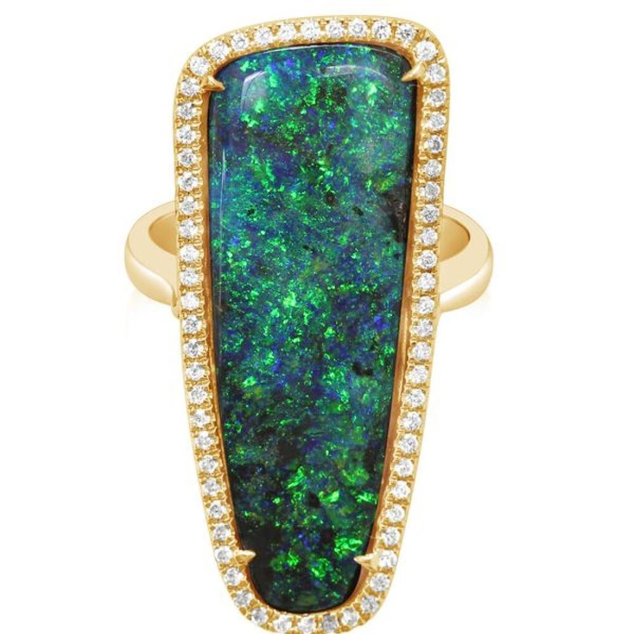 Colored Stone Jewelry Parle | Yellow Gold Boulder Opal Ring