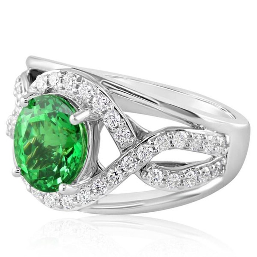 Colored Stone Jewelry Parle | White Gold Tsavorite Ring