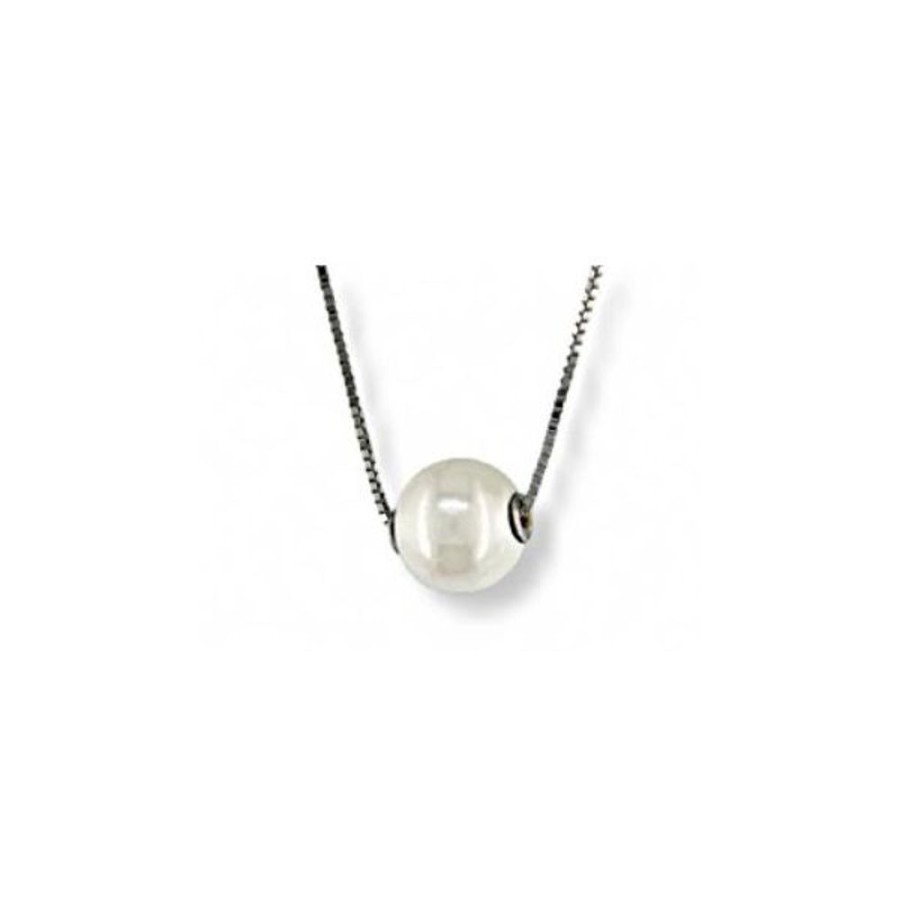 Pearl Jewelry Imperial Pearls | 14Kt White Gold Akoya Pearl Solitaire Necklace