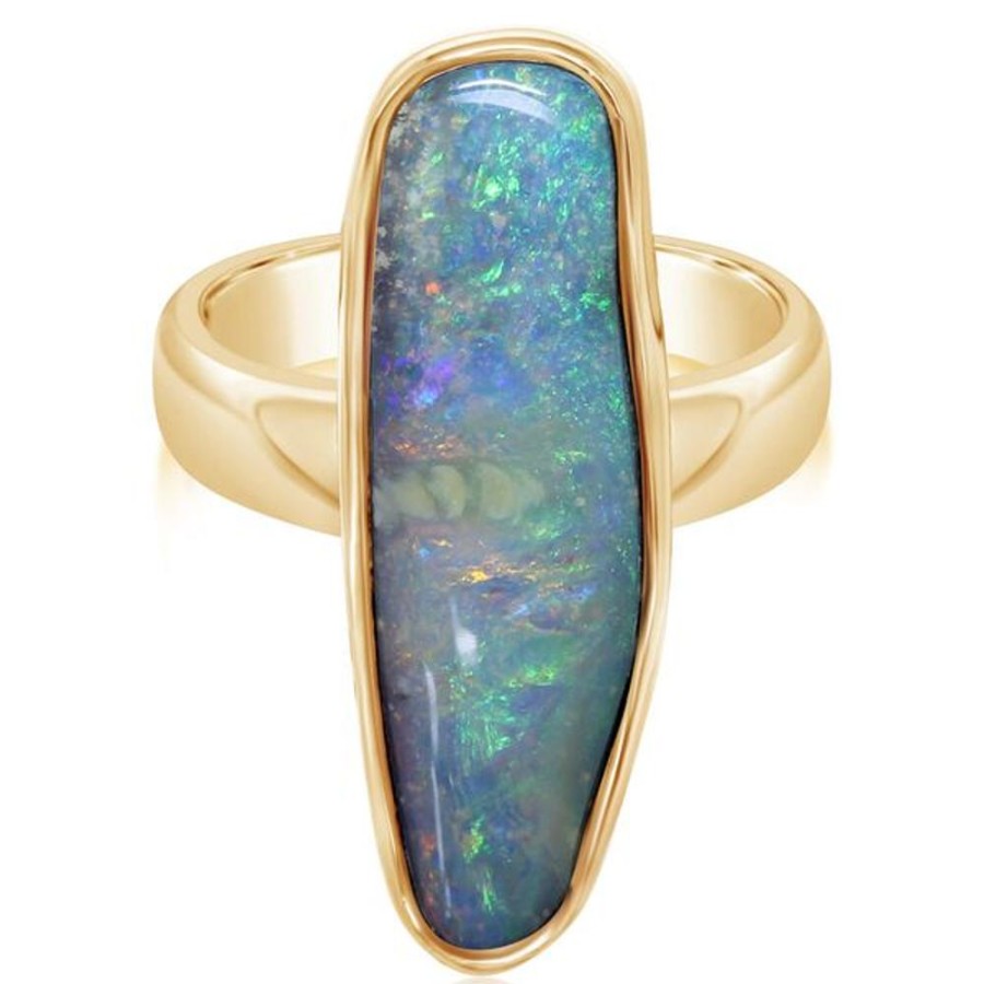 Colored Stone Jewelry Parle | Yellow Gold Boulder Opal Ring