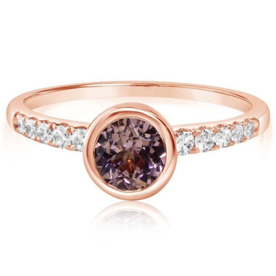 Colored Stone Jewelry Parle | Rose Gold Lotus Garnet Ring