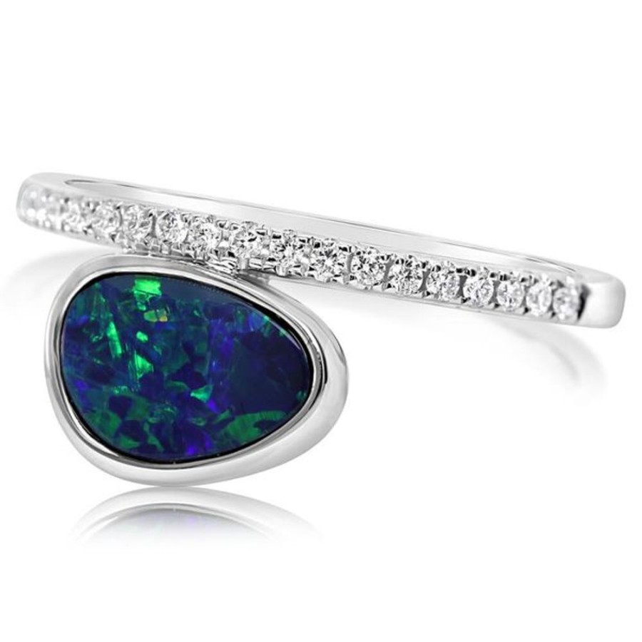 Colored Stone Jewelry Parle | White Gold Opal Doublet Ring