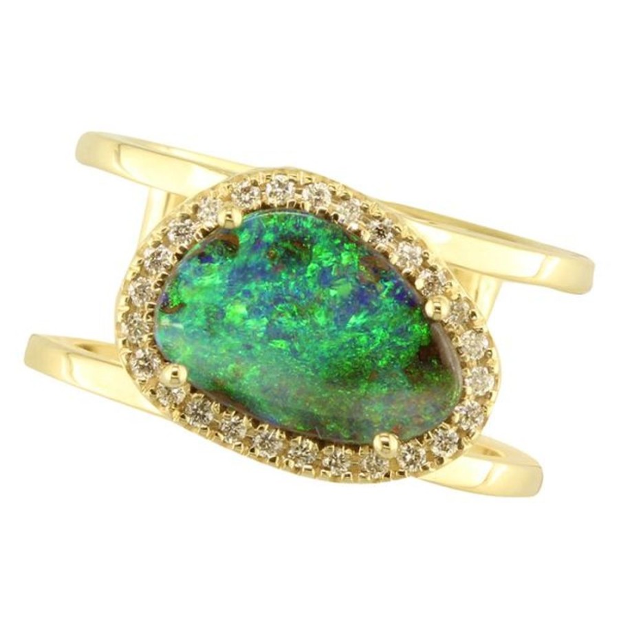 Colored Stone Jewelry Parle | Yellow Gold Boulder Opal Ring