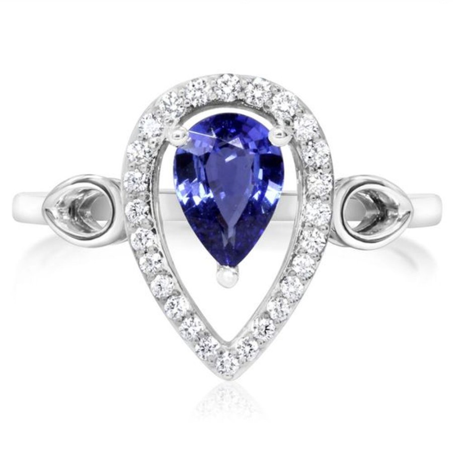 Colored Stone Jewelry Parle | White Gold Sapphire Ring