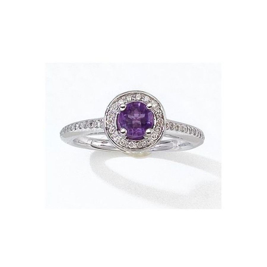 Colored Stone Jewelry Color Merchants | 14K White Gold Semiprecious And Diamond Ring