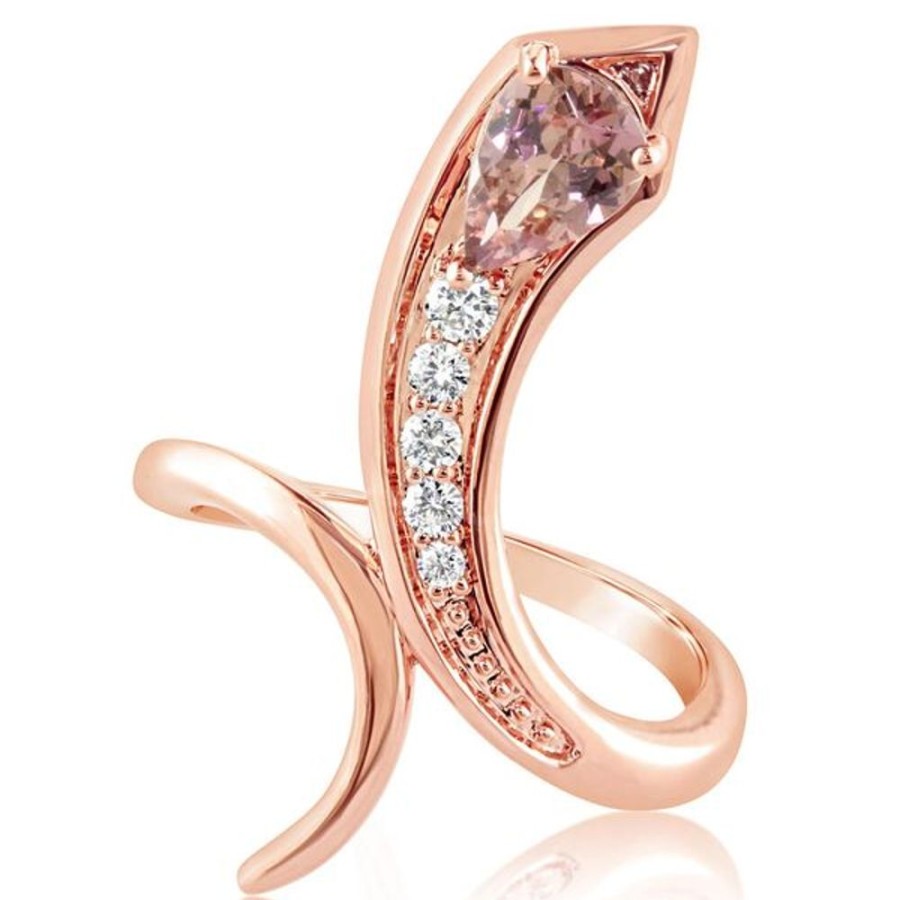 Colored Stone Jewelry Parle | Rose Gold Lotus Garnet Ring