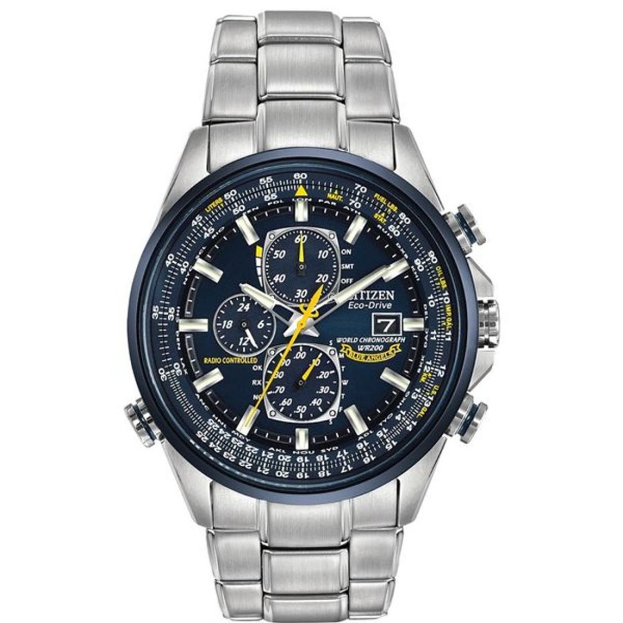 Watches Citizen | Citizen Blue Angels Sport Luxury World Chrono Mens Stainless Steel