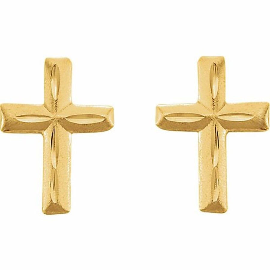 More Jewelry Stuller | Youth Diamond-Cut Cross Earrings