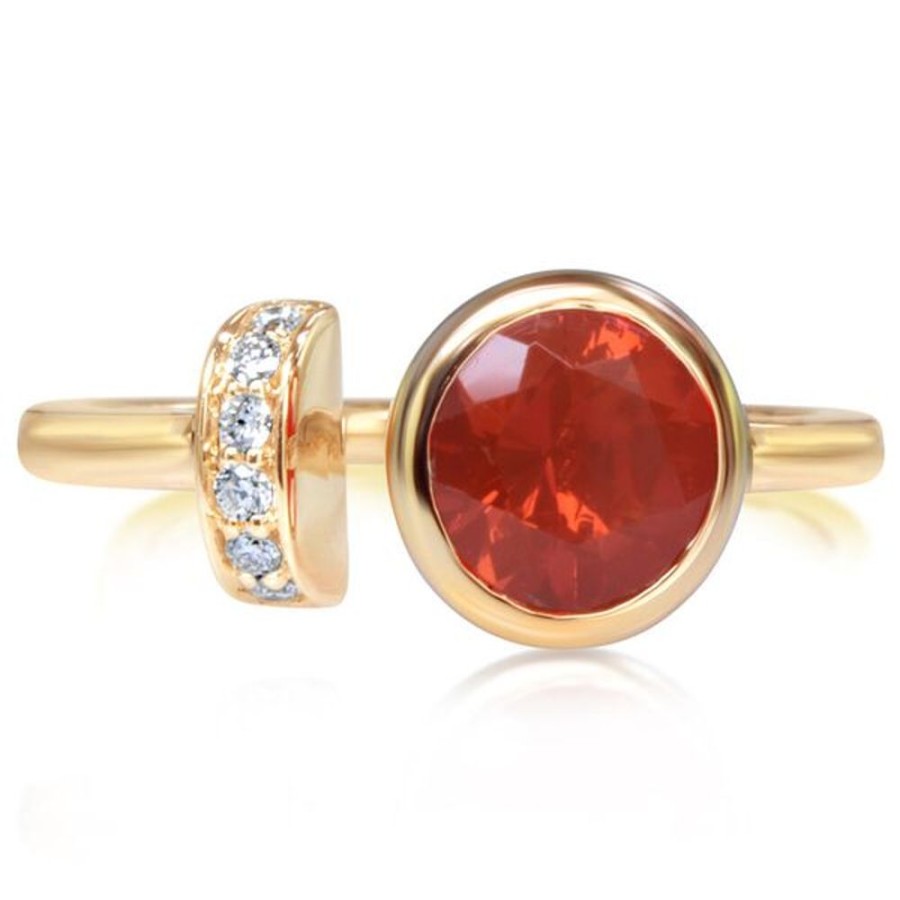 Colored Stone Jewelry Parle | Yellow Gold Fire Opal Ring