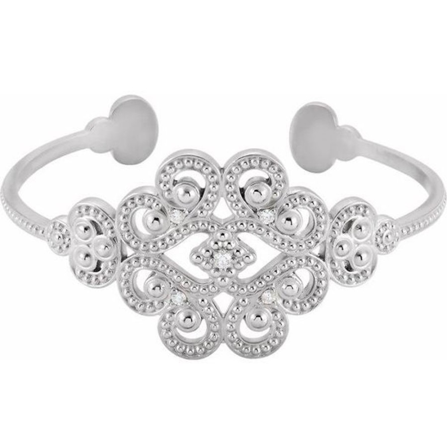 Diamond Jewelry Stuller | Accented Granulated Cuff Bracelet