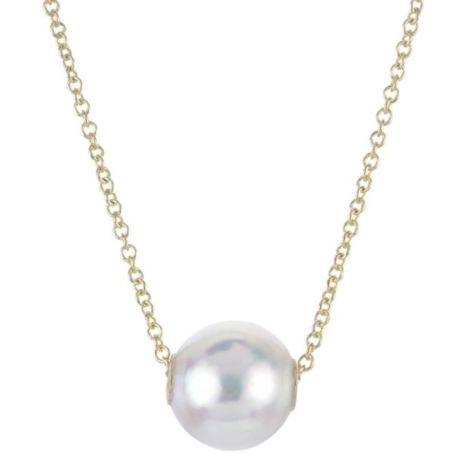 Pearl Jewelry Imperial Pearls | 14Kt Yellow Gold Akoya Pearl Solitaire Necklace