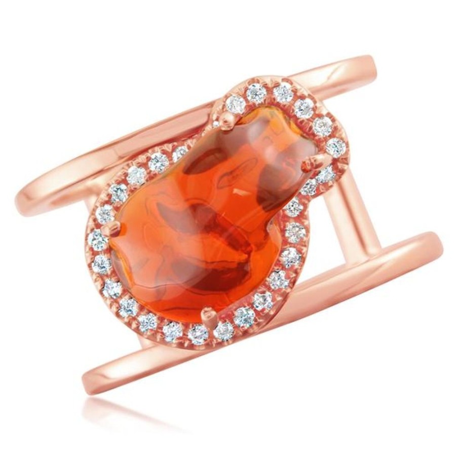 Colored Stone Jewelry Parle | Rose Gold Fire Opal Ring