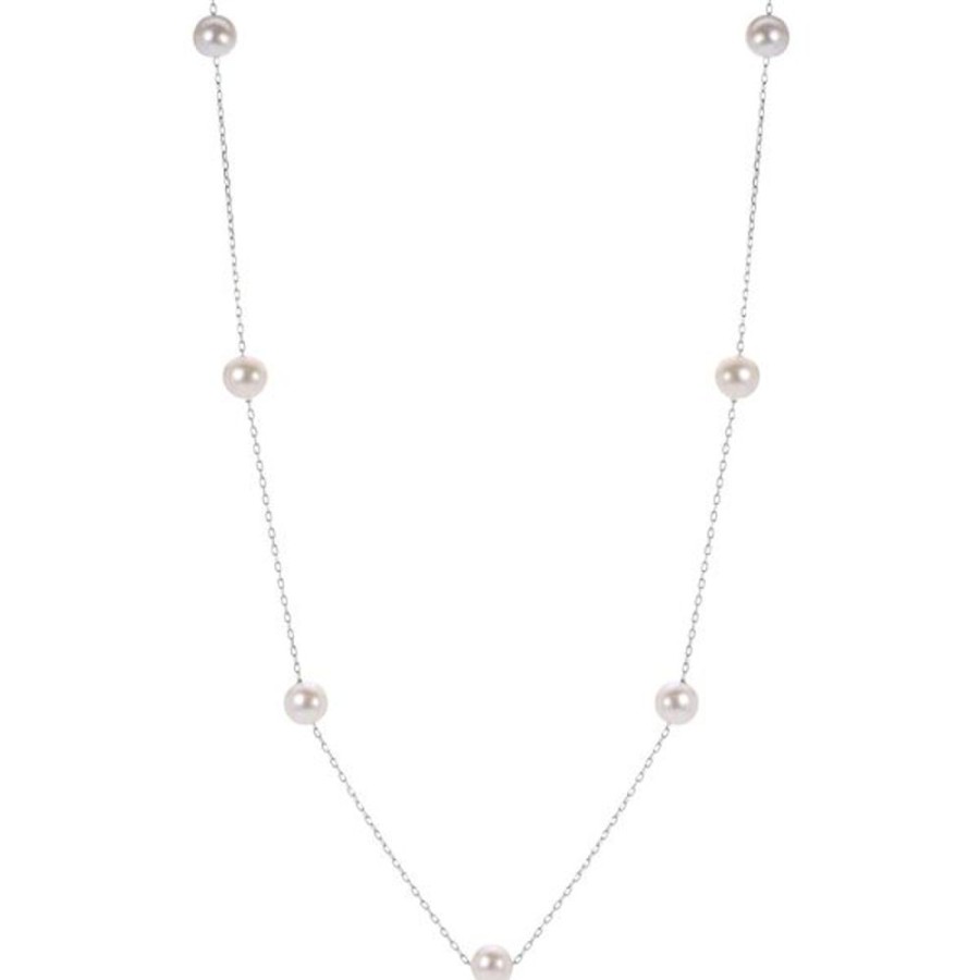 Pearl Jewelry Imperial Pearls | 14Kt White Gold Freshwater Pearl Necklace