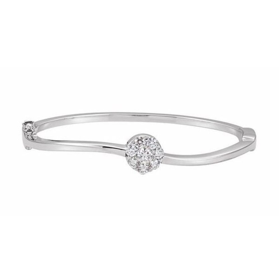 Diamond Jewelry Stuller | Cluster Hinged Bangle Bracelet