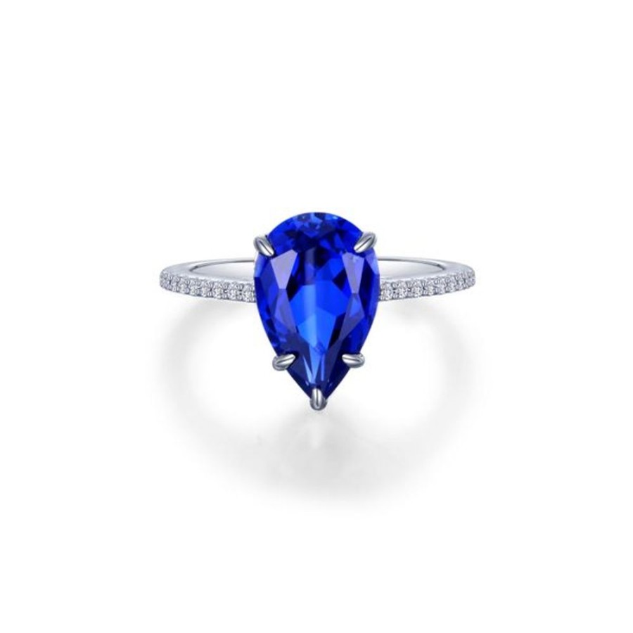 Silver Jewelry Lafonn | Lab-Grown Sapphire Solitaire Ring