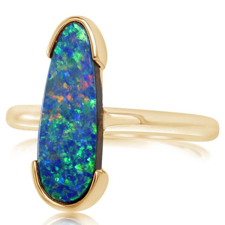 Colored Stone Jewelry Parle | Yellow Gold Opal Doublet Ring