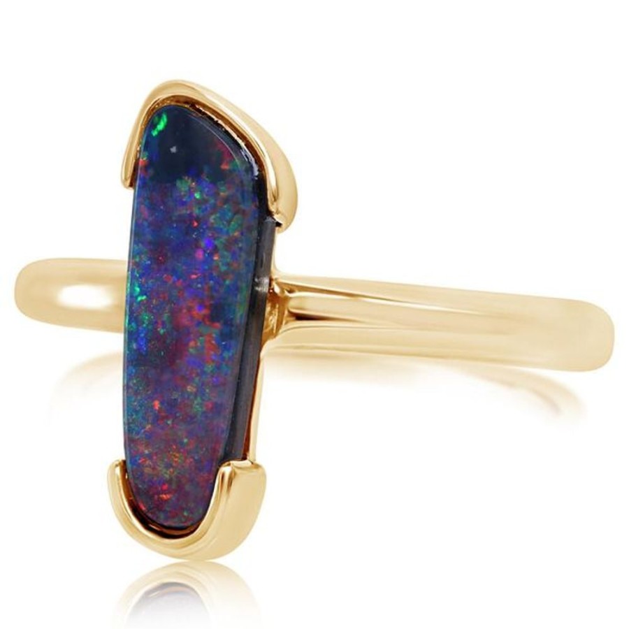 Colored Stone Jewelry Parle | Yellow Gold Opal Doublet Ring