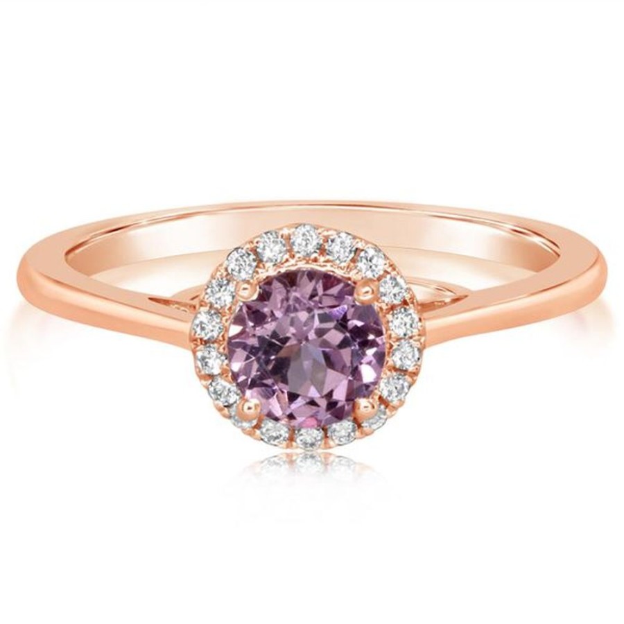 Colored Stone Jewelry Parle | Rose Gold Lotus Garnet Ring