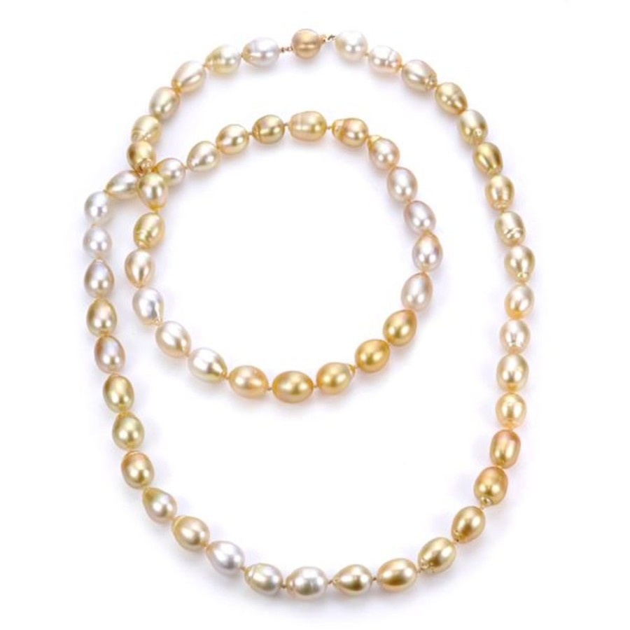 Pearl Jewelry Imperial Pearls | 14Kt Yellow Gold Golden South Sea Pearl Necklace