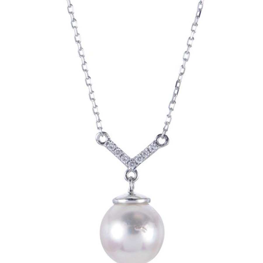 Pearl Jewelry Imperial Pearls | 14Kt White Gold Akoya Pearl Necklace