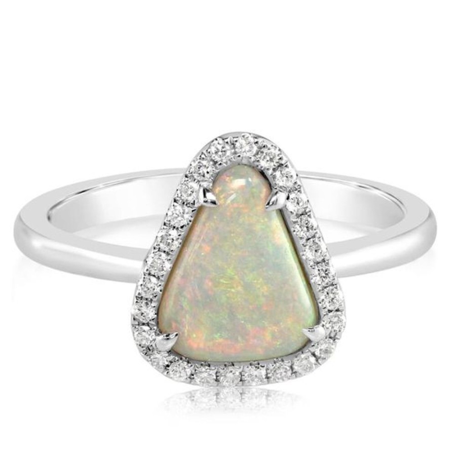 Colored Stone Jewelry Parle | White Gold Natural Light Opal Ring