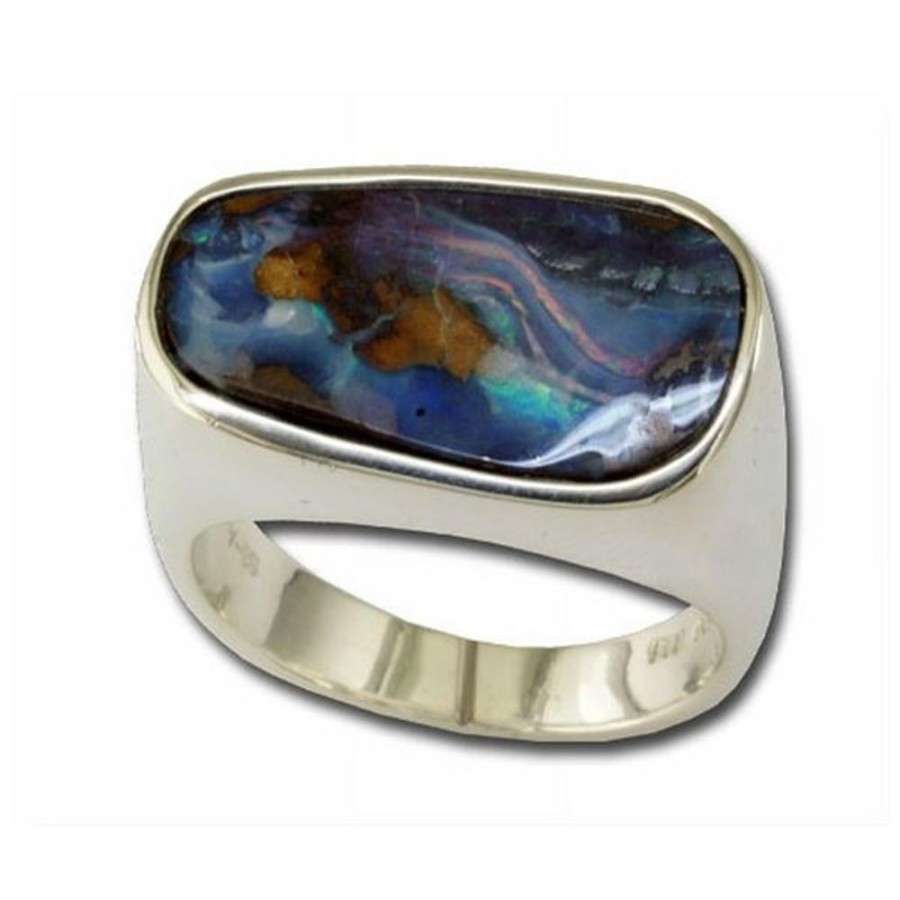 Colored Stone Jewelry Parle | Sterling Silver Boulder Opal Ring