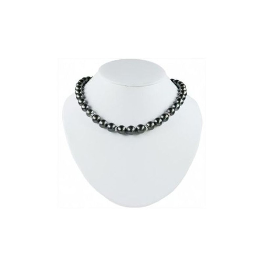 Pearl Jewelry Imperial Pearls | 14Kt White Gold Tahitian Pearl & Diamond Necklace