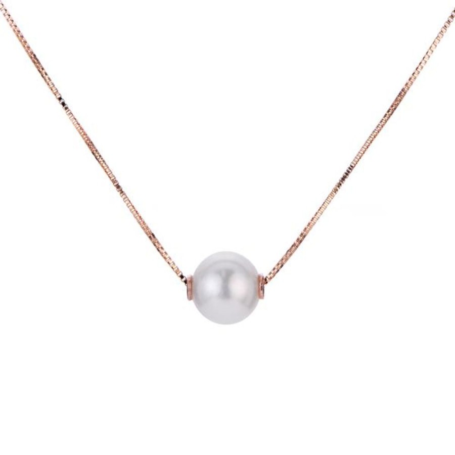 Pearl Jewelry Imperial Pearls | 14Kt Rose Gold Akoya Pearl Solitaire Necklace