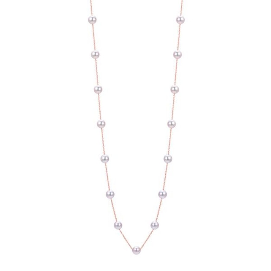 Pearl Jewelry Imperial Pearls | 14Kt Rose Gold Akoya Pearl Necklace