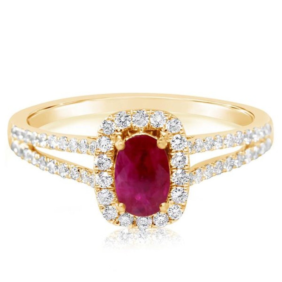 Colored Stone Jewelry Parle | Yellow Gold Ruby Ring