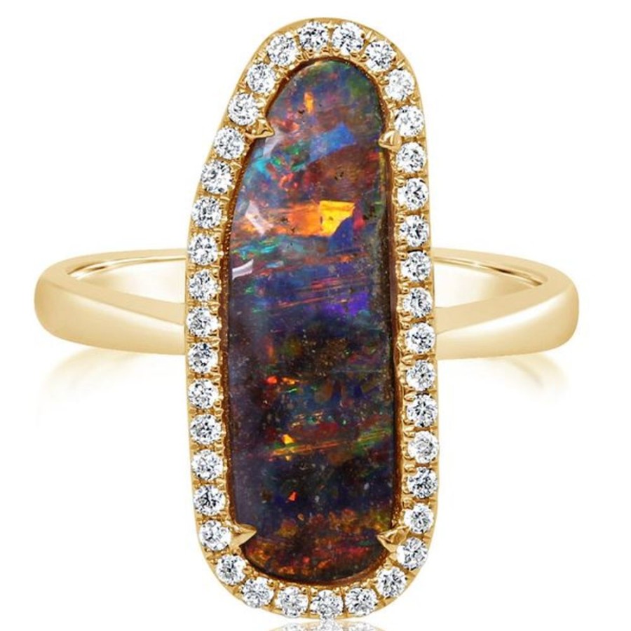 Colored Stone Jewelry Parle | Yellow Gold Boulder Opal Ring