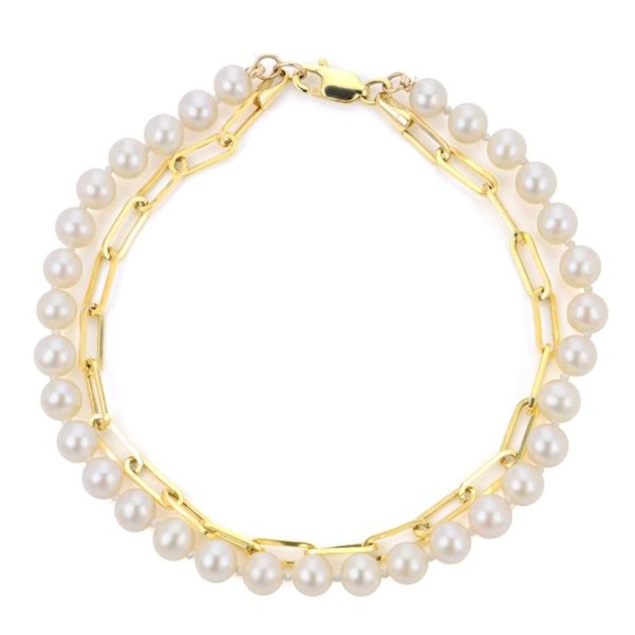 Pearl Jewelry Imperial Pearls | 14Kt Yellow Gold Freshwater Pearl Bracelet