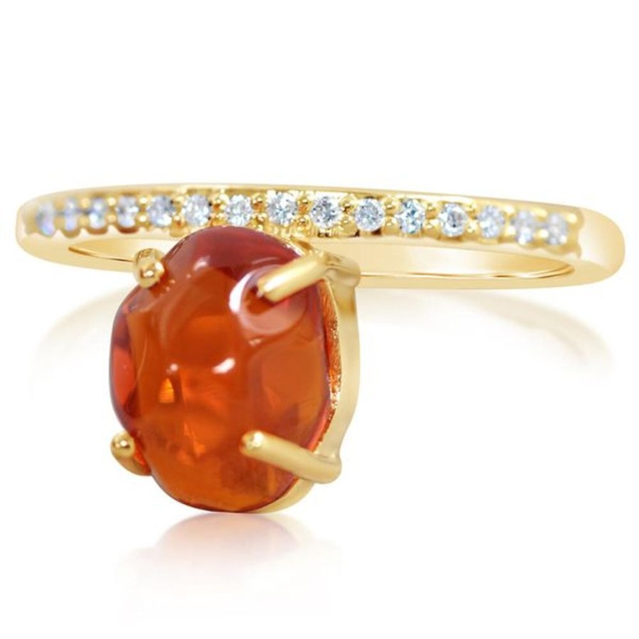 Colored Stone Jewelry Parle | Yellow Gold Fire Opal Ring