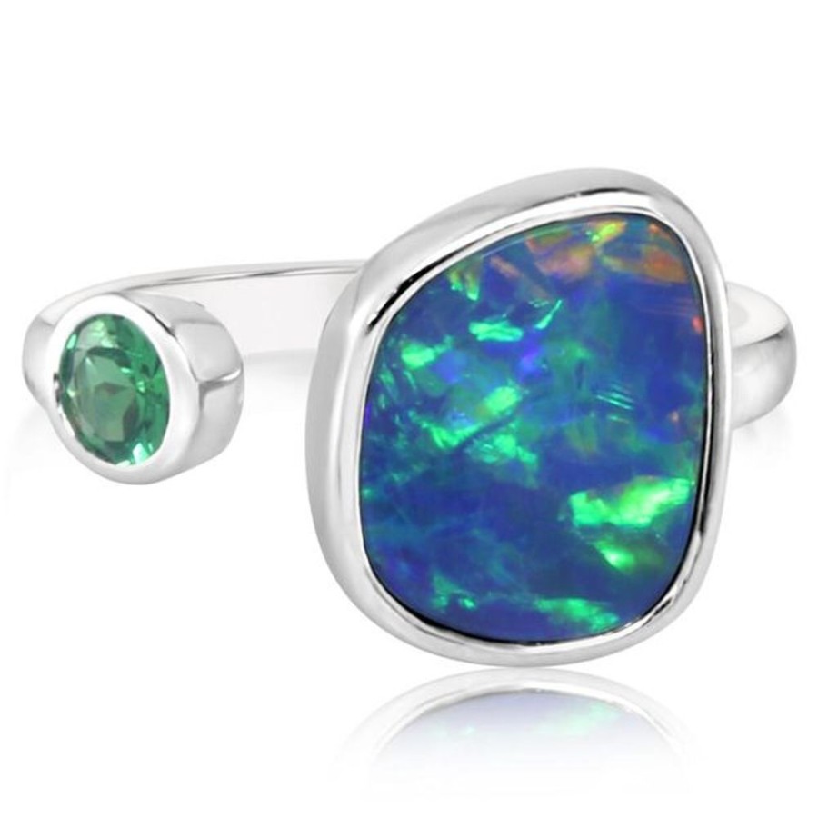 Colored Stone Jewelry Parle | White Gold Opal Doublet Ring