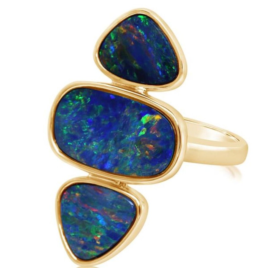 Colored Stone Jewelry Parle | Yellow Gold Opal Doublet Ring