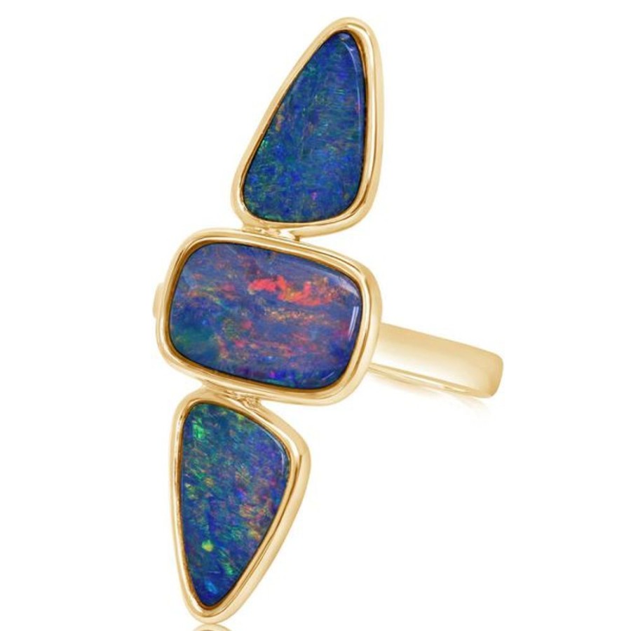 Colored Stone Jewelry Parle | Yellow Gold Opal Doublet Ring