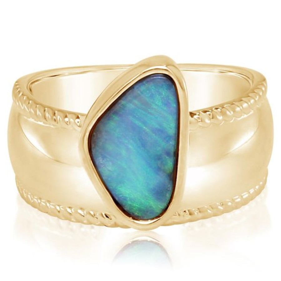 Colored Stone Jewelry Parle | Yellow Gold Boulder Opal Ring