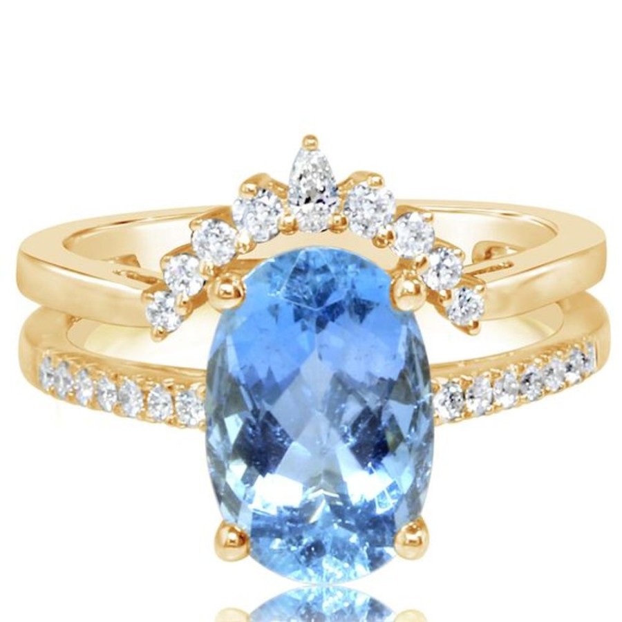 Colored Stone Jewelry Parle | Yellow Gold Aquamarine Ring