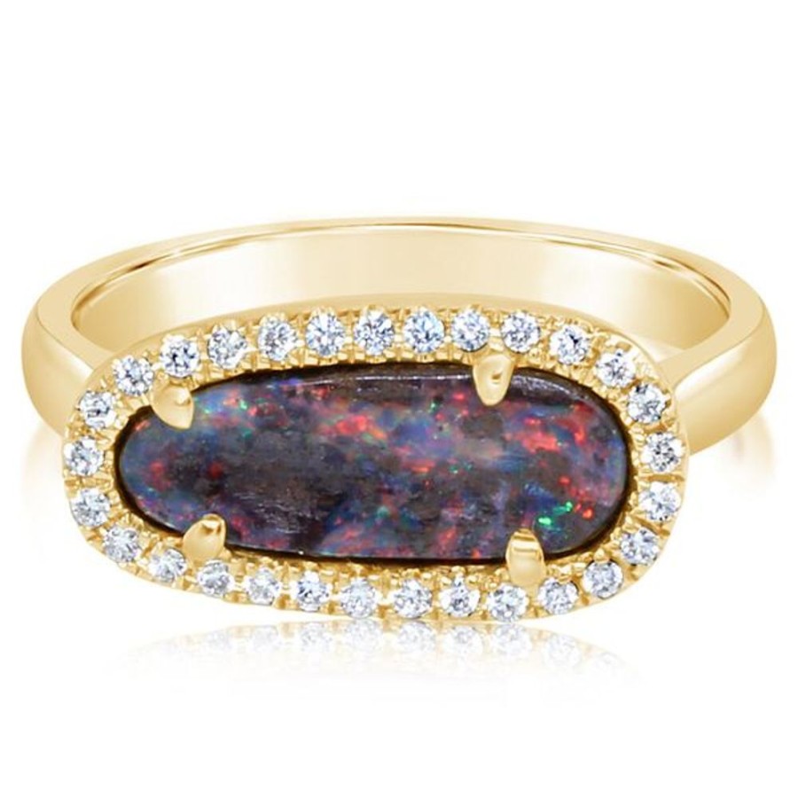 Colored Stone Jewelry Parle | Yellow Gold Boulder Opal Ring